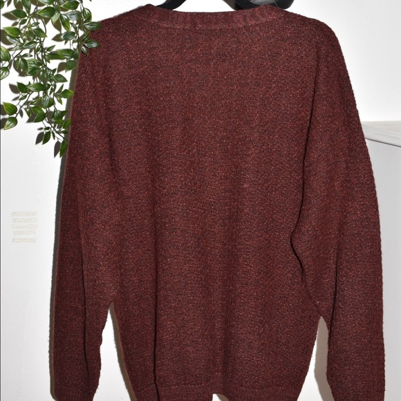 Burgundy Oversized Button Cardigan - Picture 3 of 3